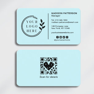 Lägg till din Logotyp Social Media QR-kod, företag Visitkort