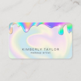 lägg till din logotyp som holografisk modern makeu visitkort