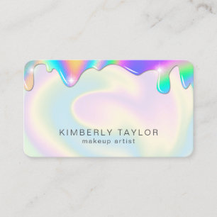 lägg till din logotyp som holografisk modern makeu visitkort