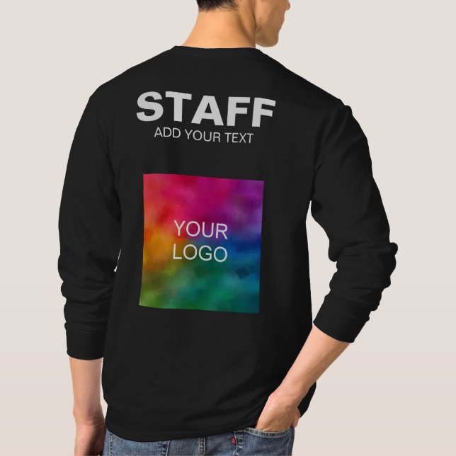 Lägg till din Logotyp Text här Manar Långärmad Per T Shirt (Baksida)