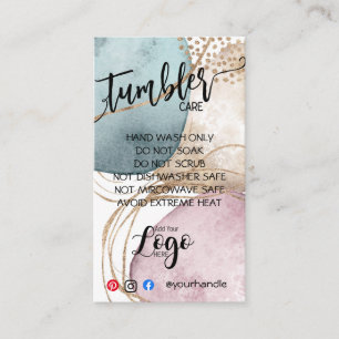 LÄGG TILL DIN LOGOTYP TUMBLER CARE CARDS guld glit Visitkort