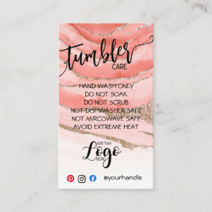 LÄGG TILL DIN LOGOTYP TUMBLER CARE CARDS vinyl bus Visitkort