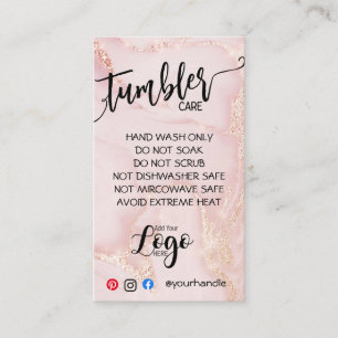LÄGG TILL DIN LOGOTYP TUMBLER CARE CARDS vinyl bus Visitkort