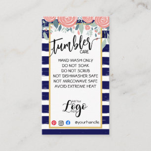 LÄGG TILL DIN LOGOTYP TUMBLER CARE CARDS vinyl bus Visitkort