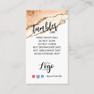 LÄGG TILL DIN LOGOTYP TUMBLER CARE CARDS vinylver Visitkort
