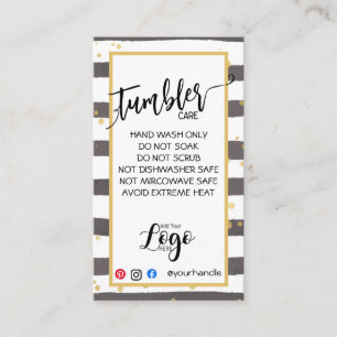 LÄGG TILL DIN LOGOTYP TUMBLER CARE CARDS vinylver Visitkort