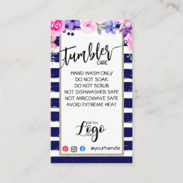LÄGG TILL DIN LOGOTYP TUMBLER CARE CARDS vinylverk Visitkort