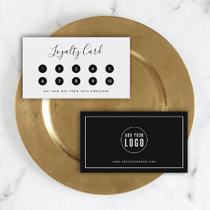 Lägg till din Logotyp Vit Gräns Editable Färg Lojalitetskort