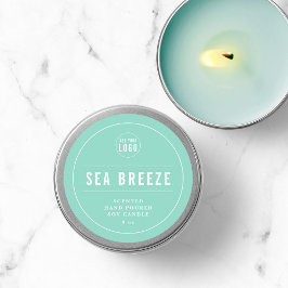 Lägg till din Logotyp Vit Gräns & Linjer redigerba Runt Klistermärke