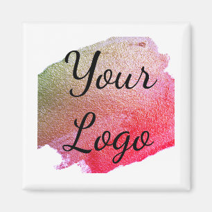 lägg till din logotyp webbplats rosa grön gyllene  magnet