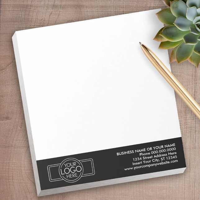 Lägg till din Logotyps- och affärskontaktinformati Anteckningsblock (Personalized Notepad with Your Logo - add contact info for a great promotional product)