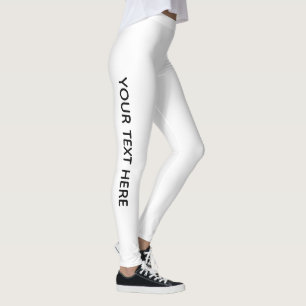 Lägg till din moderna textmall för Elegant vit Leggings