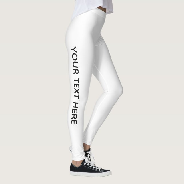 Lägg till din moderna textmall för Elegant vit Leggings (Höger)