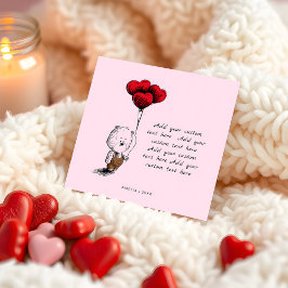 Lägg till din Nalle valentines day Anteckningskort