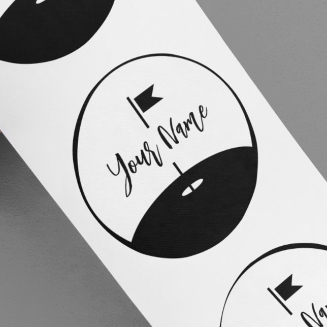 Lägg till din namn golf runt klistermärke (Skapare uppladdad)
