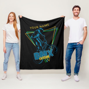 Lägg till din namntext Extreme BMX Geometric Fleecefilt