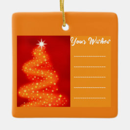 Lägg till din önskan Red och guld Julgran Julgransprydnad Keramik