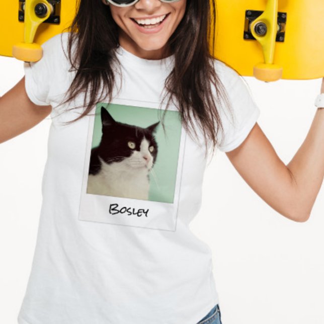 Lägg till din Pet Photo Retro-direktkamera Ram T Shirt (Skapare uppladdad)