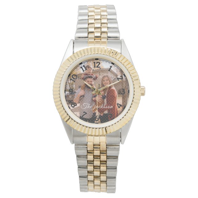 LÄGG TILL DIN PHOTO Namn Watch Armbandsur (Framsida)
