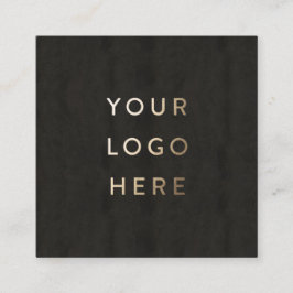 Lägg till din svarta, moderna, svarta Logotyp Fyrkantigt Visitkort