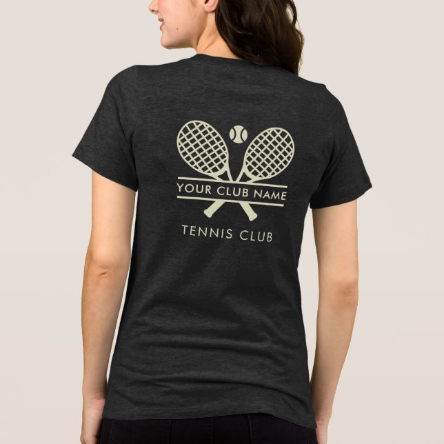 Lägg till din Tennis Klubb Namn Team Players Anpas T Shirt (Baksida)