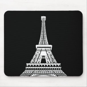 Lägg till din text B&W-pop Art Eiffel Torn Paris Musmatta