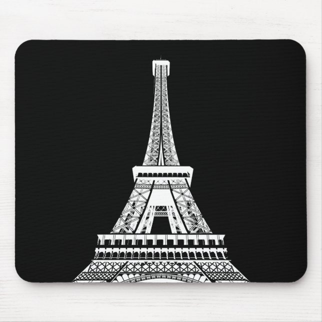 Lägg till din text B&W-pop Art Eiffel Torn Paris Musmatta (Framsidan)