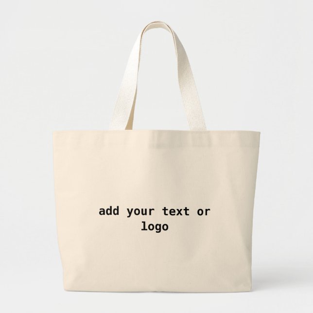 lägg till din text eller logotyp tote jumbo tygkasse (Framsidan)