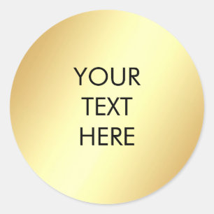 Lägg till din text Glamorös falsk guldmall Runt Klistermärke