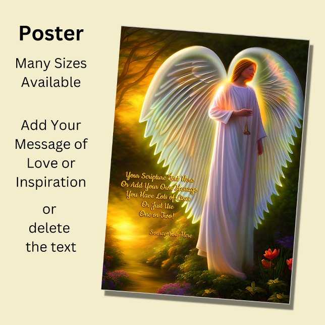 Lägg till din text, Guardian Angel Shimmering Ving Poster (Skapare uppladdad)