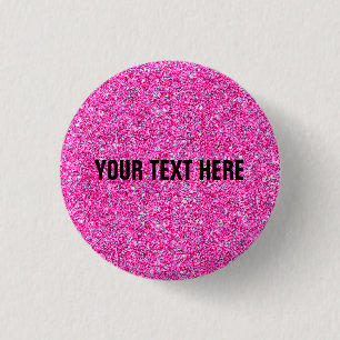 Lägg till din text här Rosa Glitter Titta Elegant Knapp