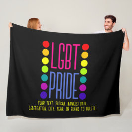 Lägg till din text, HBT-Pride Rosa Blue + Färg Bla Fleecefilt