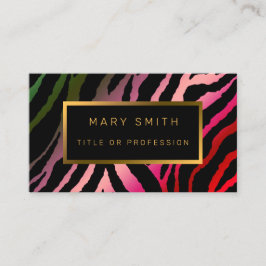 Lägg till din text i modern färgad tiger i lyxen visitkort