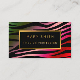 Lägg till din text i modern färgad tiger i lyxen visitkort