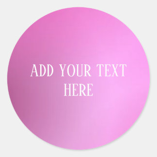 Lägg till din text Klassiska rosa runda klistermär Runt Klistermärke