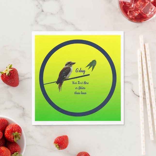 Lägg till din text, Kookaburra Australian Party Pappersservett (Insitu)