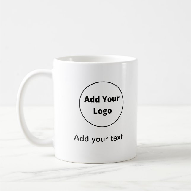 lägg till din text med enkel minimal anpassningsba kaffemugg (Vänster)