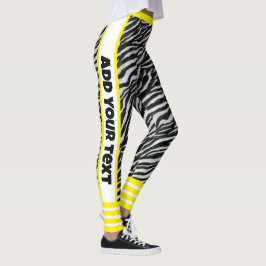 Lägg till din text Modern färgdesign l Zebra Leggings