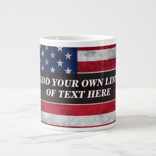 Lägg till din text på amerikansk flagga jumbo mugg