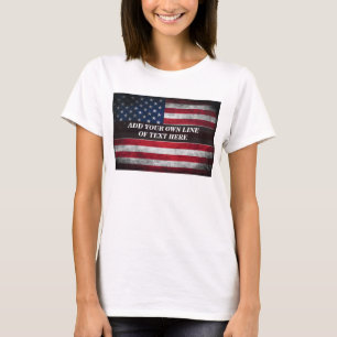 Lägg till din text på amerikansk flagga  t shirt