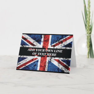 Lägg till din text på engelska flagga Dekorativ ku Helgkort