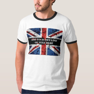 Lägg till din text på engelska flagga Dekorativ ku T Shirt