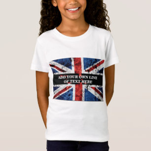 Lägg till din text på engelska flagga Dekorativ ku T Shirt