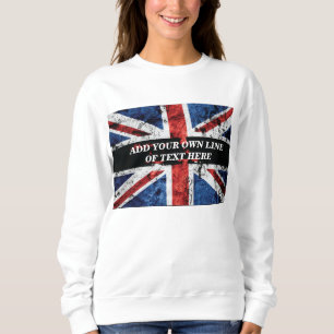 Lägg till din text på engelska flagga Dekorativ ku T Shirt