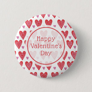 Lägg till din text Valentine Chic Mönster Knapp