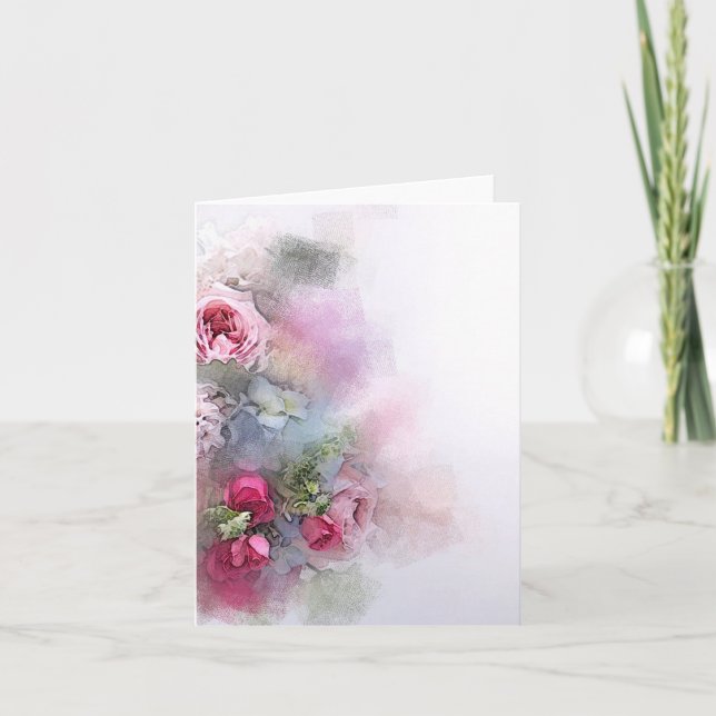 Lägg till din text Vattenfärg Rosor Blommor Mall (Framsida)