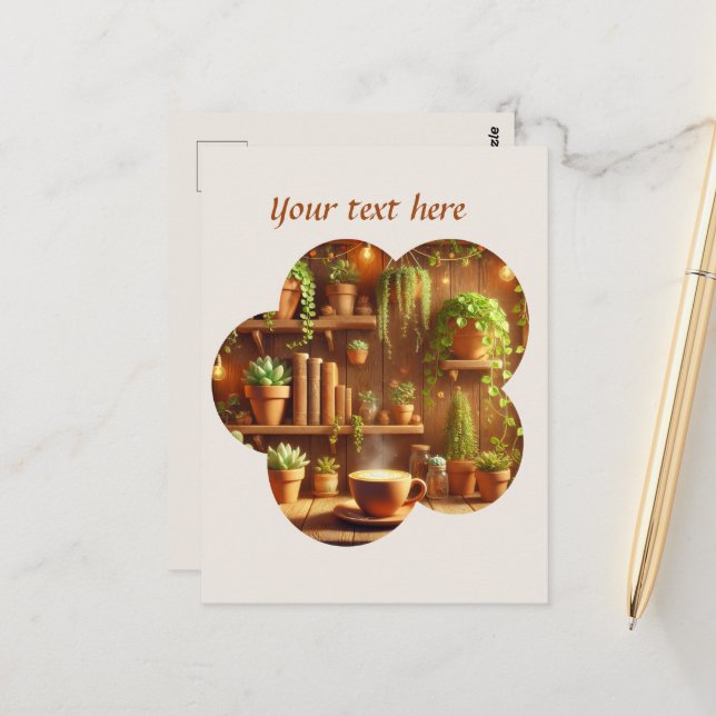 Lägg till din textbutik vykort (Fram/Back In Situ)