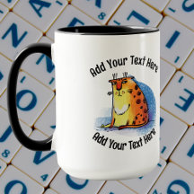Lägg till din textfunna Ledsen Kat-kaffe Mugg
