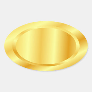 Lägg till din textmonogram Falskt guld tom mall Ovalt Klistermärke