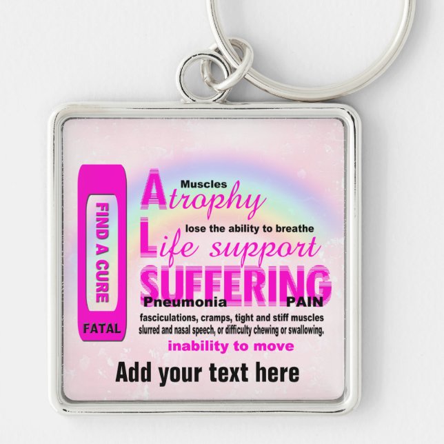 Lägg till din textPremium Square-nyckelkedja Fyrkantig Silverfärgad Nyckelring (Framsidan)